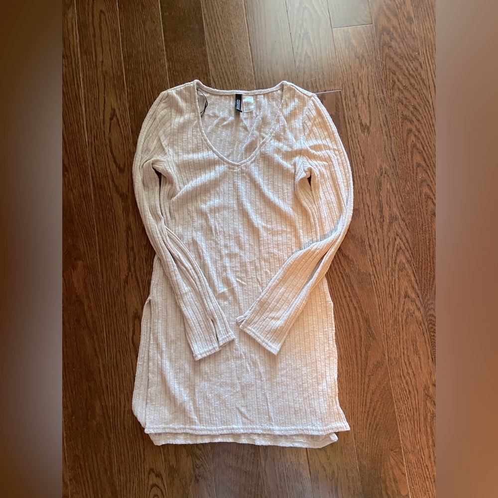 Cream tunic light knit sweater